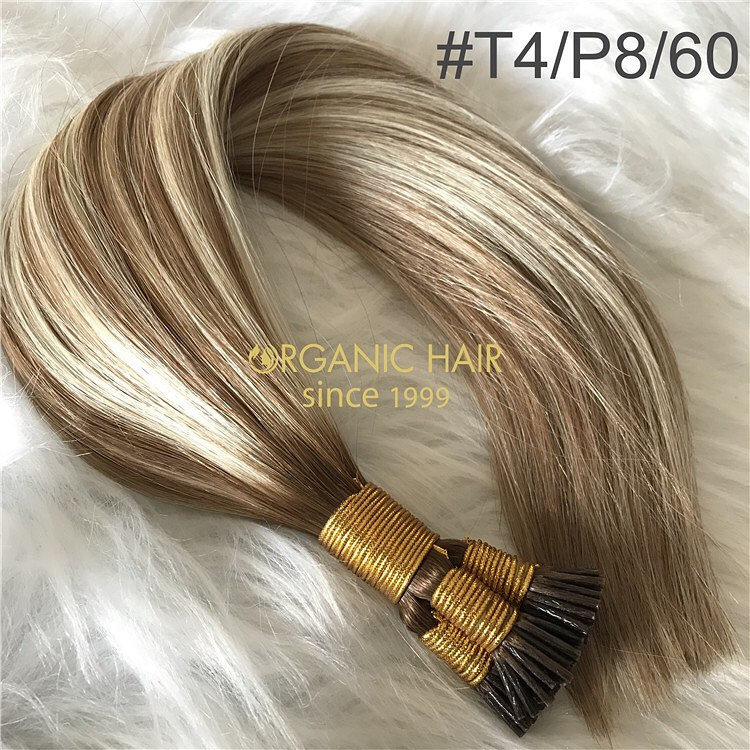 Colored discount pre-bonded hair extensions with best quality A212